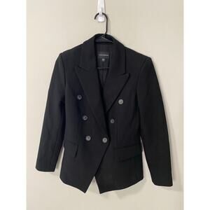 Club Monaco Black Double-Breasted Jacket